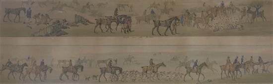 19th century English School Coaching scenes 7 x 21in.